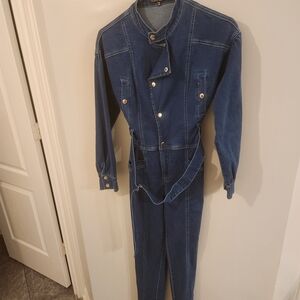 Fashion Nova Blue Denim Jumpsuit